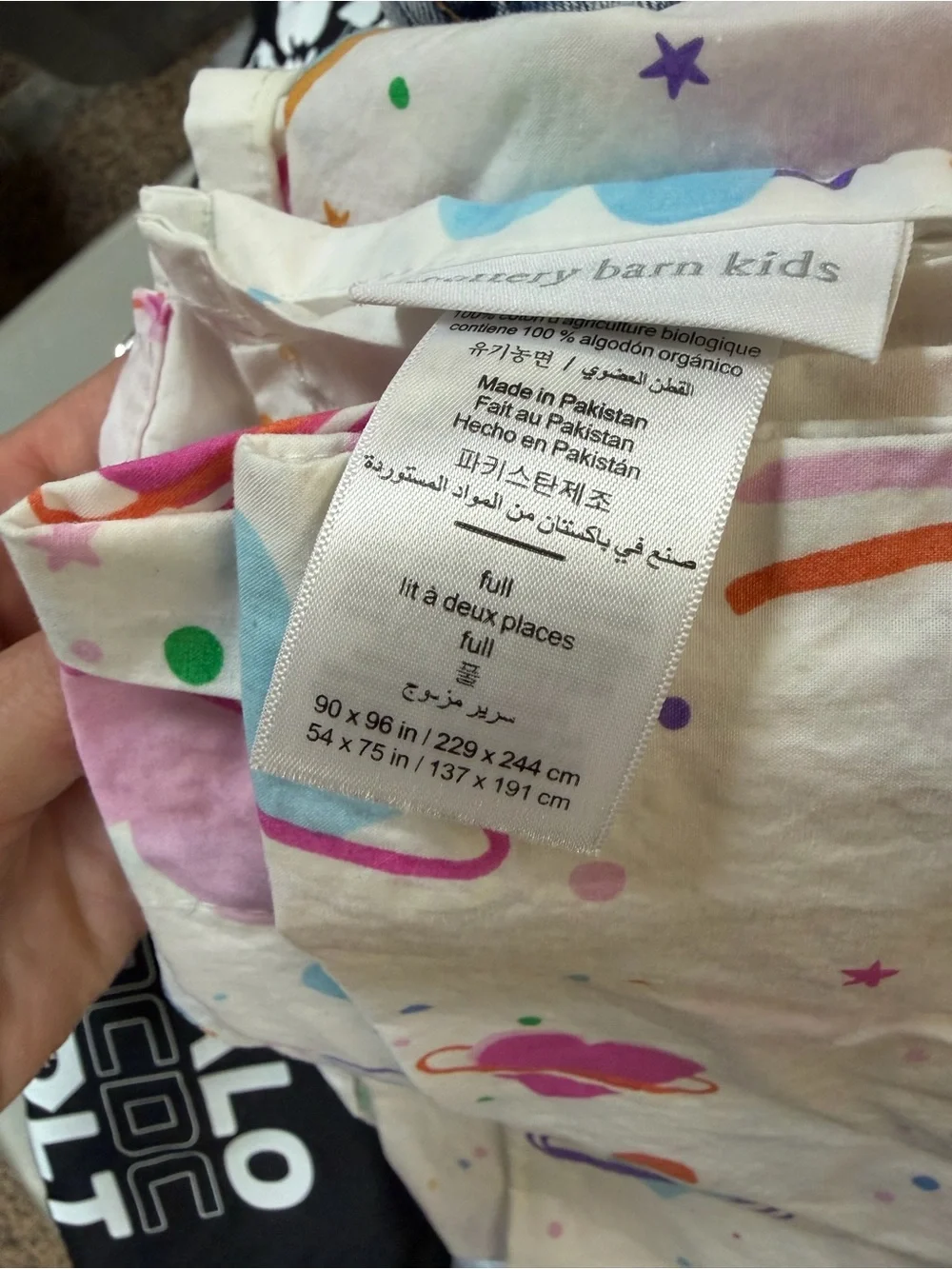 Pottery Barn Kids Space Planet Organic Cotton Full Flat Sheet